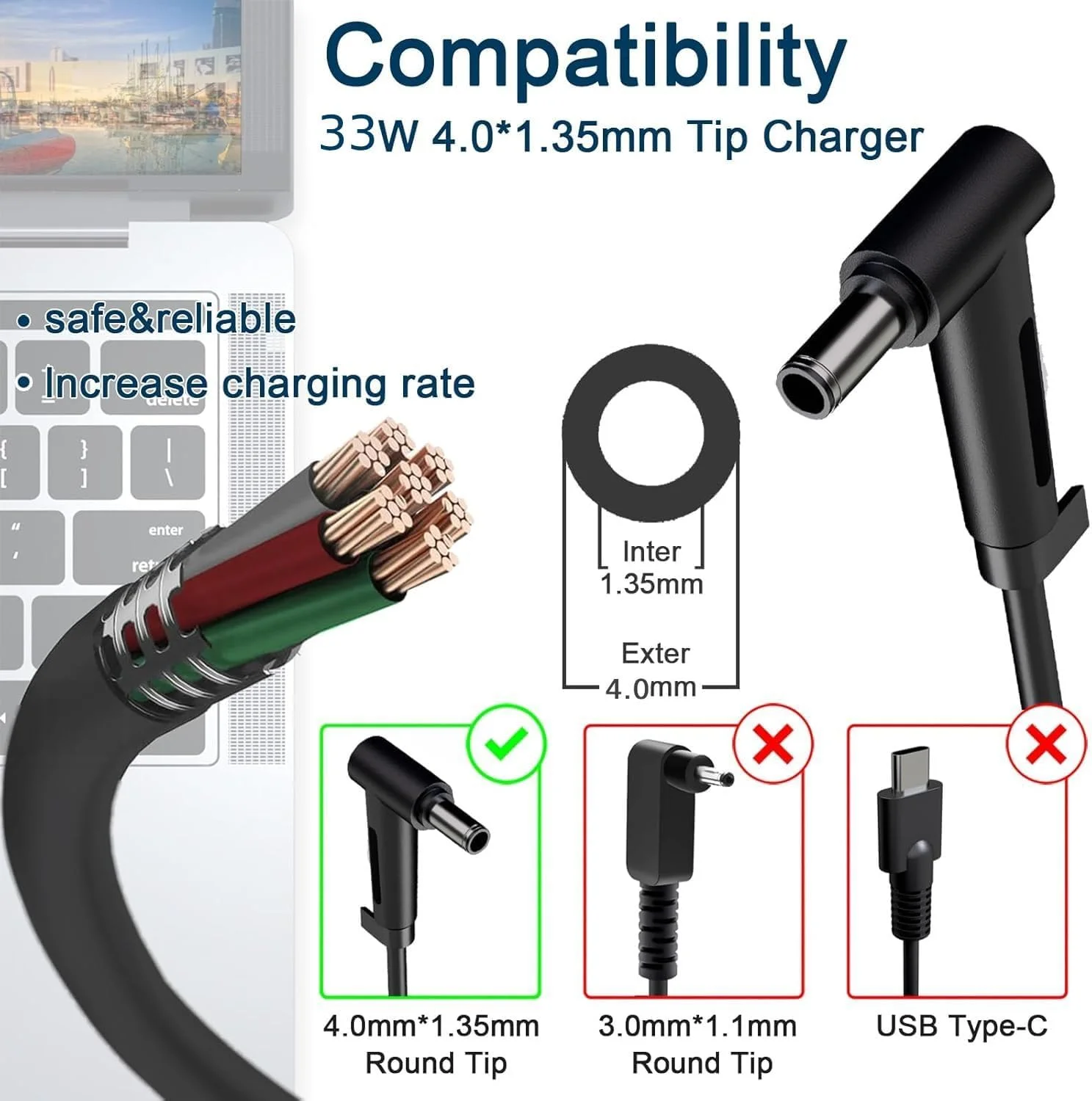 آداپتور برق 33 وات 19 ولت 1.75 آمپر برای لپ تاپ ایسوس مدل های S200 S200E X202E X202 X201E X201 W202NA W202 X515MA X515M Q200 Q200E و روتر ASUS AC1900 RT-AC68U با کانکتور: 4.0 * 1.35mm آداپتور برق 33 وات 19 ولت 1.75 آمپر برای لپ تاپ ایسوس مدل های S200 S200E X202E X202 X201E X201 W202NA W202 X515MA X515M Q200 Q200E و روتر ASUS AC1900 RT-AC68U با کانکتور: 4.0 * 1.35mm