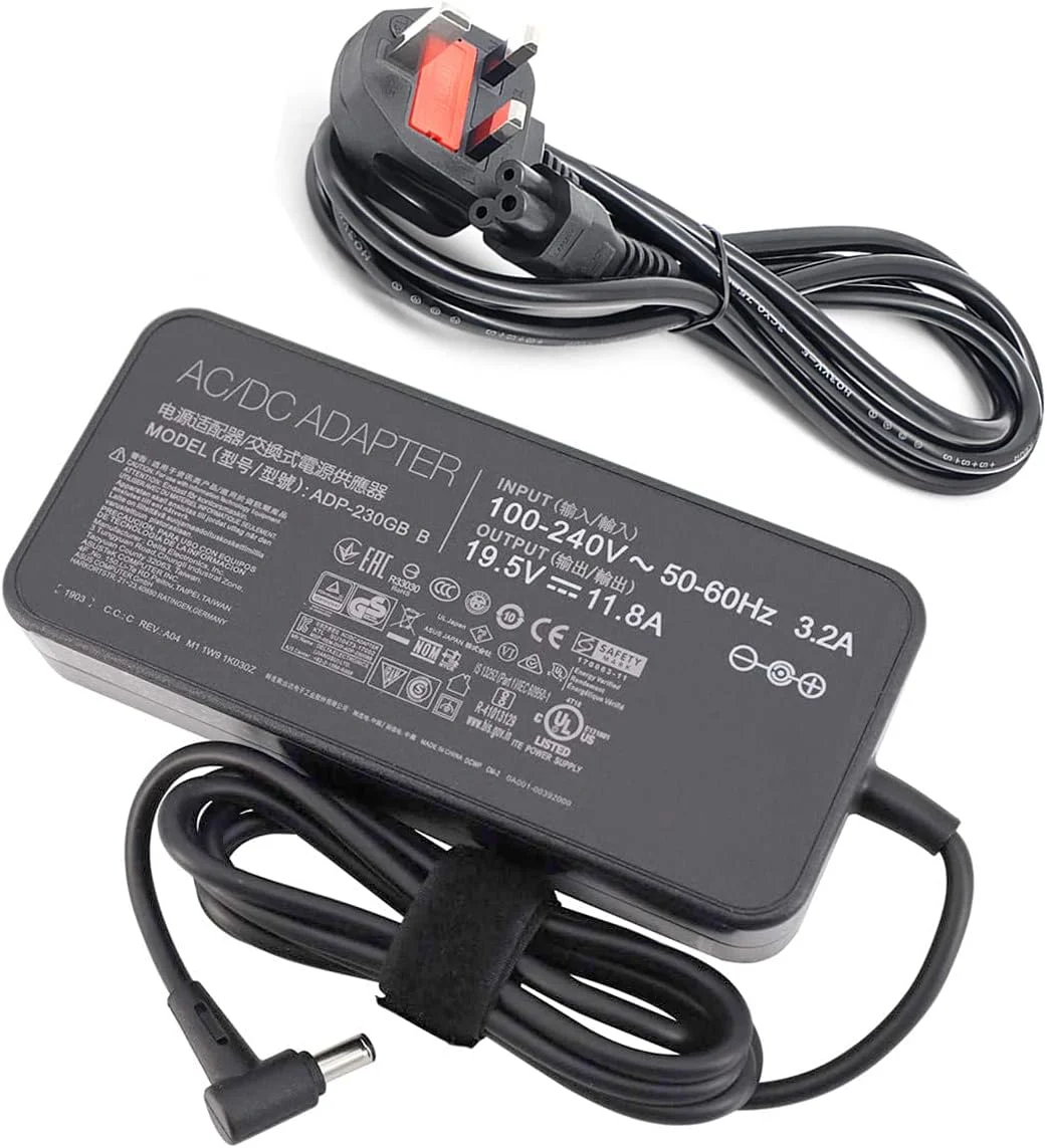 شارژر AC با ولتاژ 19.5 ولت، 11.8 آمپر و توان 230 وات سازگار با لپتاپهای گیمینگ ASUS ROG Zephyrus S GX701GX GX701GW GX701GV ROG Strix Scar II GL704GM-DH74 GL703GM-DS74 ADP-230GB B A17-180P1A شارژر AC با ولتاژ 19.5 ولت، 11.8 آمپر و توان 230 وات سازگار با لپتاپهای گیمینگ ASUS ROG Zephyrus S GX701GX GX701GW GX701GV ROG Strix Scar II GL704GM-DH74 GL703GM-DS74 ADP-230GB B A17-180P1A