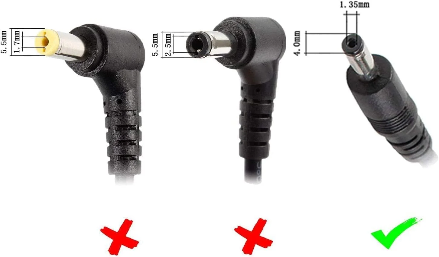 شارژر لپ تاپ DTK، 19 ولت، 2.37 آمپر، 45 وات، منبع تغذیه لپ تاپ ایسوس، فیش: 4 در 1.35 میلی متر (سازگار با 5.5 در 2.5 میلی متر نیست)