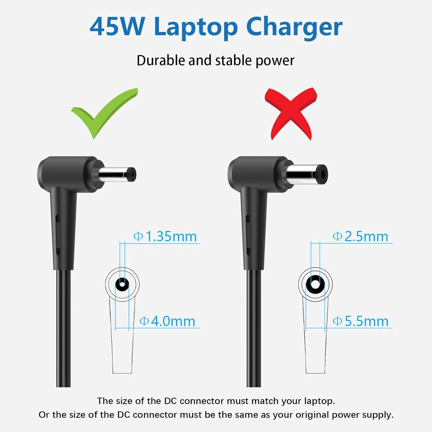 شارژر لپ تاپ 45 واتی HAFIUEGE برای ایسوس VivoBook 14 15 X540UA X540S X540SA X540LA X553 X553S X553M X556U TP300 TP300L E203M E210M Zenbook UX303U UX305F UX305C UX430U آداپتور برق شارژر لپ تاپ 45 واتی HAFIUEGE برای ایسوس VivoBook 14 15 X540UA X540S X540SA X540LA X553 X553S X553M X556U TP300 TP300L E203M E210M Zenbook UX303U UX305F UX305C UX430U آداپتور برق