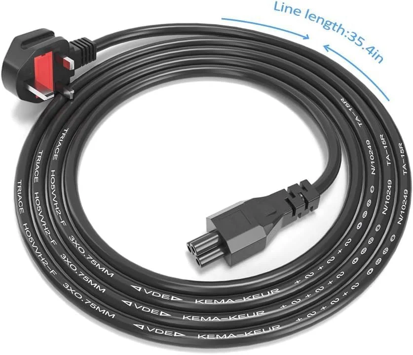 کابل برق سه پین UK با کانکتور C5 طرح شبدری برای آداپتور لپ تاپ ایسر، دل، اچ پی، کامپک، توشیبا، وایو، دلتا، ایسوس، لنوو و تجهیزات الکتریکی، طول 1.2 متر کابل برق سه پین UK با کانکتور C5 طرح شبدری برای آداپتور لپ تاپ ایسر، دل، اچ پی، کامپک، توشیبا، وایو، دلتا، ایسوس، لنوو و تجهیزات الکتریکی، طول 1.2 متر