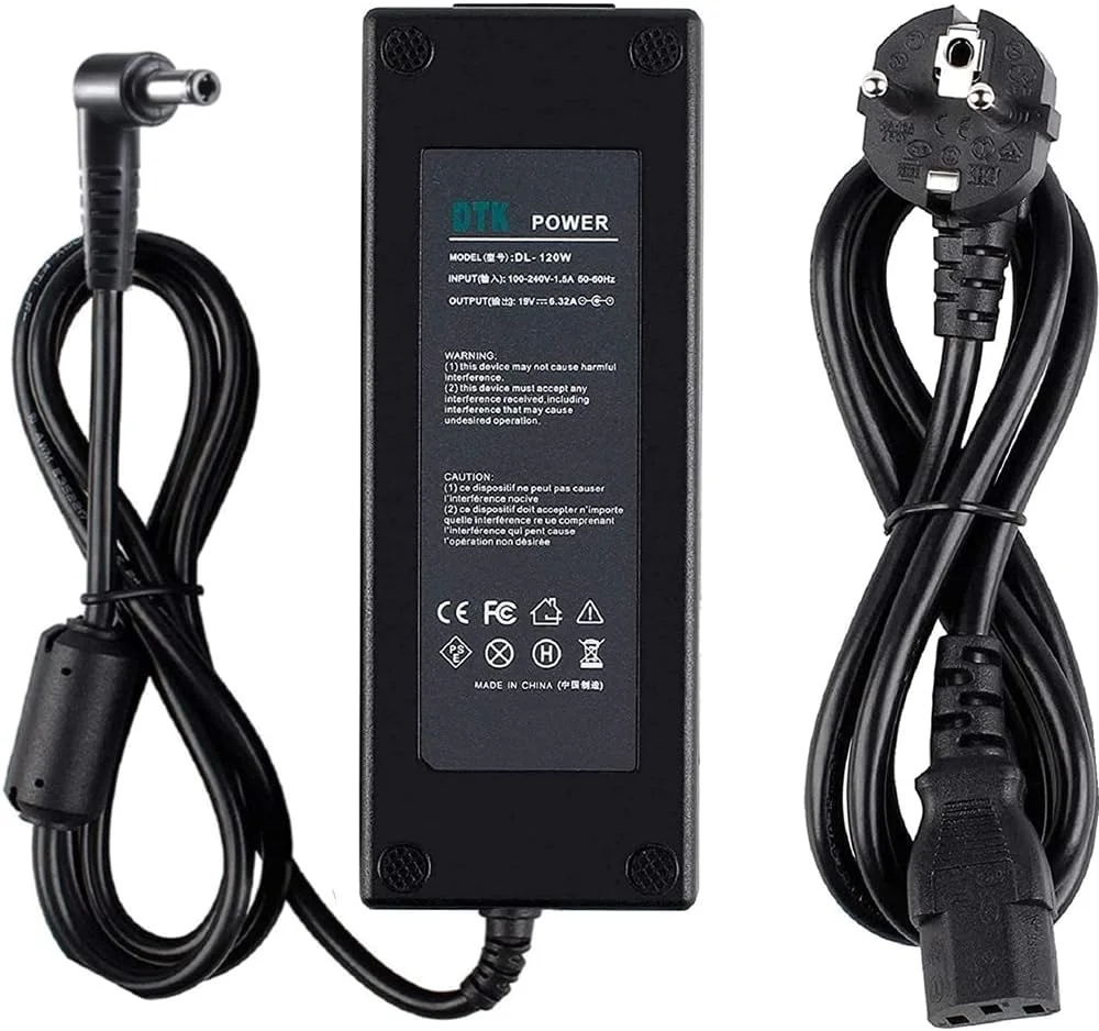 شارژر DTK مدل 19V 6.32A 120W قابل حمل، کابل شارژ منبع تغذیه AC برای ASUS، فیش: 5.5 x 2.5mm، منبع تغذیه لپ تاپ شارژر DTK مدل 19V 6.32A 120W قابل حمل، کابل شارژ منبع تغذیه AC برای ASUS، فیش: 5.5 x 2.5mm، منبع تغذیه لپ تاپ
