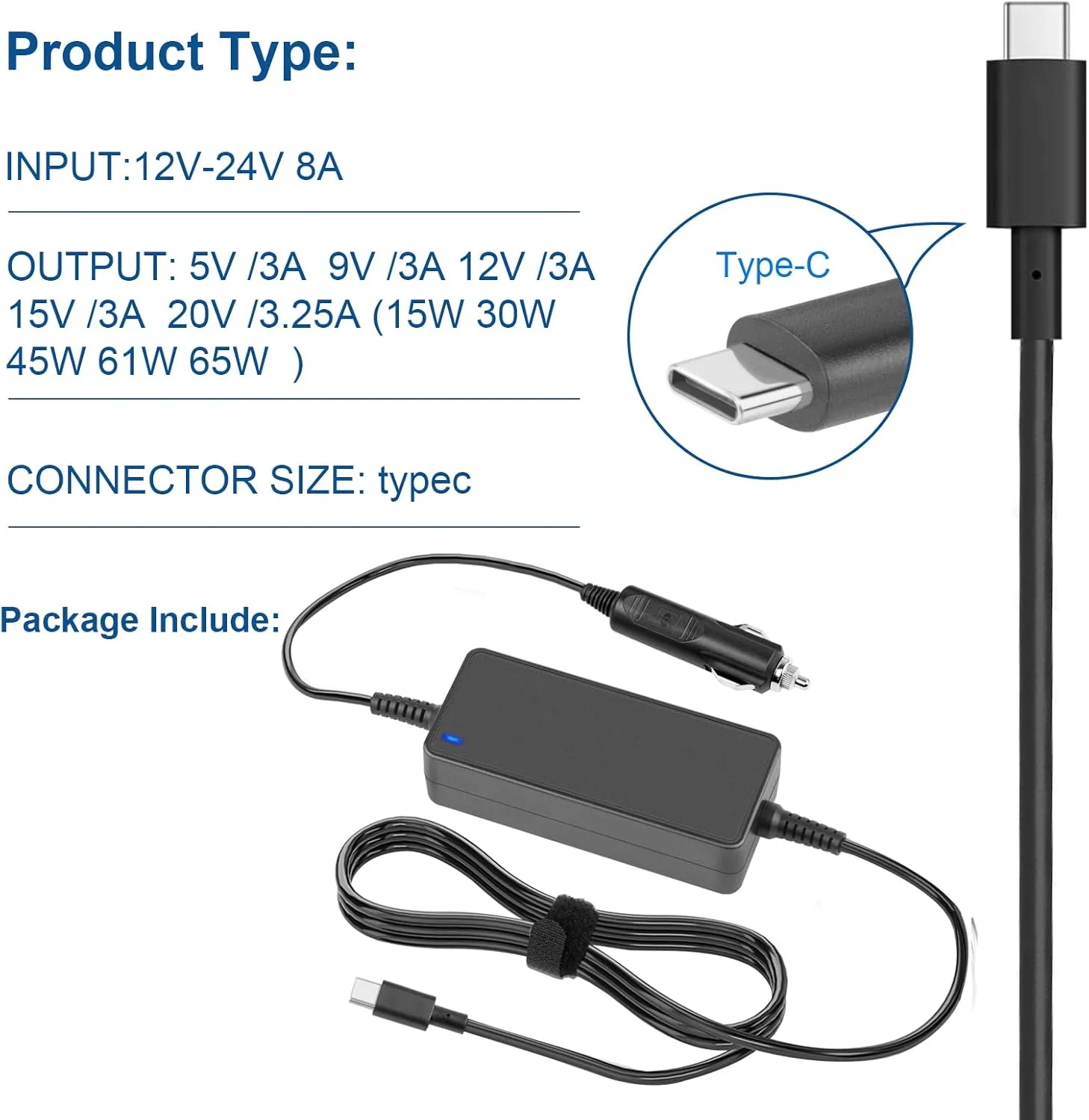 آداپتور برق لپ تاپ 65 واتی USB C خودرو، 12-24 ولت، تایپ C یونیورسال برای مک بوک پرو 2016-2020 13 اینچ / ایر لنوو Thinkpad ایسر ASUS Chromebook سامسونگ Dell HUAWEI HP و سایر دستگاه های Type-C آداپتور برق لپ تاپ 65 واتی USB C خودرو، 12-24 ولت، تایپ C یونیورسال برای مک بوک پرو 2016-2020 13 اینچ / ایر لنوو Thinkpad ایسر ASUS Chromebook سامسونگ Dell HUAWEI HP و سایر دستگاه های Type-C