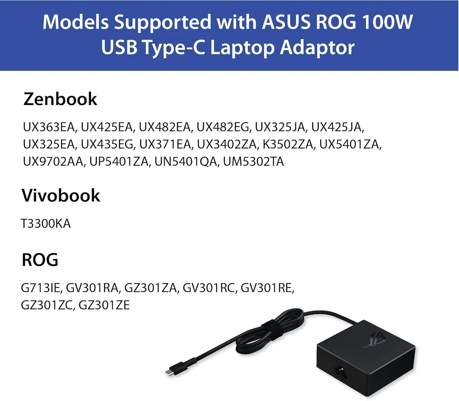 آداپتور/شارژر 100 واتی USB Type-C ایسوس ROG AC100-00 با سیم برق، فناوری USB PD 3.0 با خروجی 5V/3A، 9V/3A، 15V/3A و 20V/3.25A برای لپتاپها، مشکی آداپتور/شارژر 100 واتی USB Type-C ایسوس ROG AC100-00 با سیم برق، فناوری USB PD 3.0 با خروجی 5V/3A، 9V/3A، 15V/3A و 20V/3.25A برای لپتاپها، مشکی