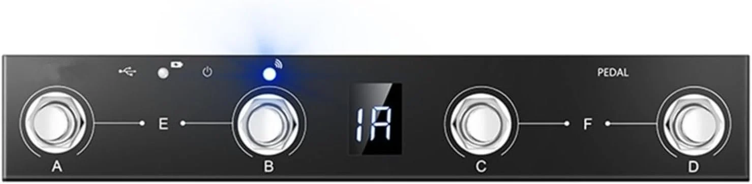 یک عدد کنترلر پدالی MIDI شکلاتی قابل حمل، قابل شارژ، 4 دکمه، پدال برای نوازندگان، همراه با کابل شارژ یک عدد کنترلر پدالی MIDI شکلاتی قابل حمل، قابل شارژ، 4 دکمه، پدال برای نوازندگان، همراه با کابل شارژ