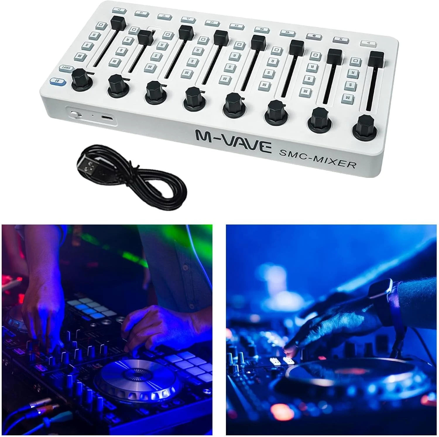 میکسر MIDI کنترلر، 8 کنترلر قابل تنظیم حرفه ای، 8 دکمه، کنترلر USB قابل حمل میکسر MIDI کنترلر، 8 کنترلر قابل تنظیم حرفه ای، 8 دکمه، کنترلر USB قابل حمل