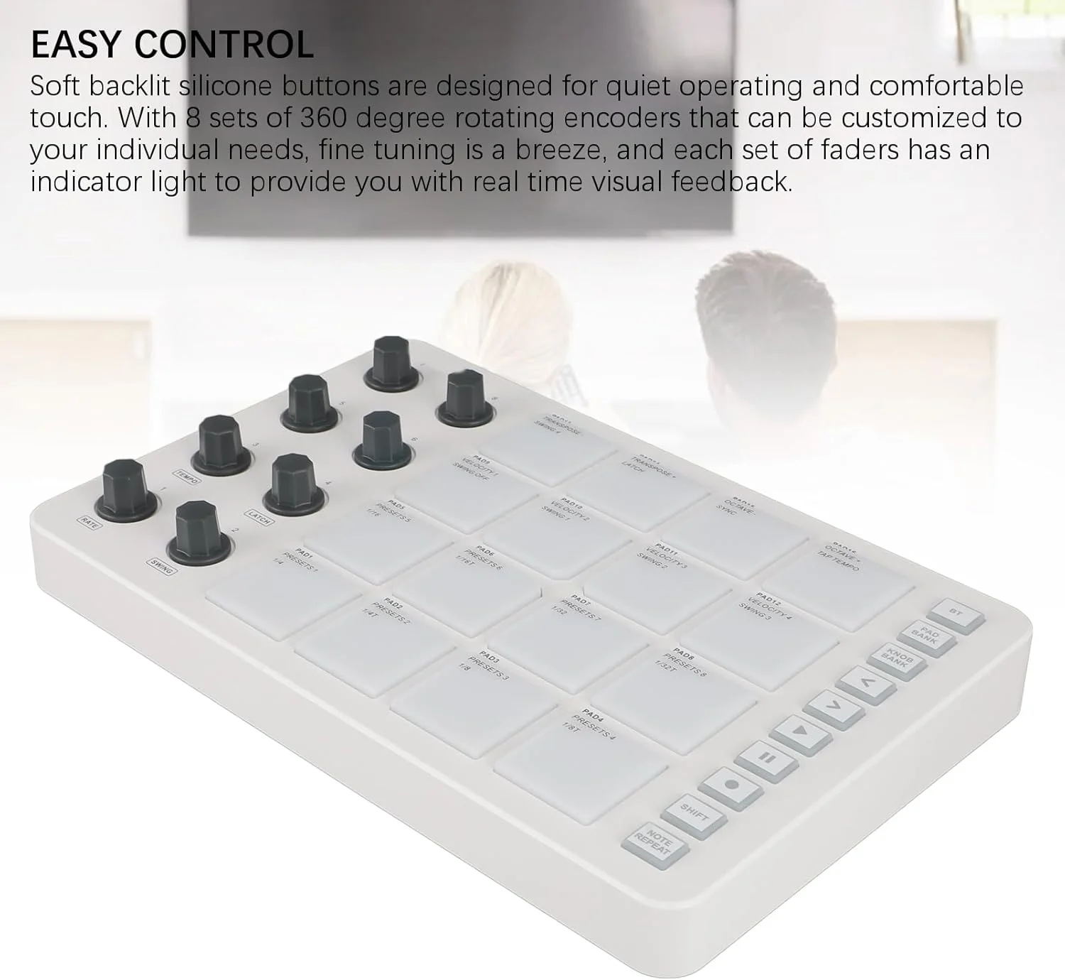 کنترلر درام MIDI قابل حمل Dilwe با 16 پد RGB با نور پس زمینه، تکرار نت برای تولیدکنندگان موسیقی مسافر کنترلر درام MIDI قابل حمل Dilwe با 16 پد RGB با نور پس زمینه، تکرار نت برای تولیدکنندگان موسیقی مسافر