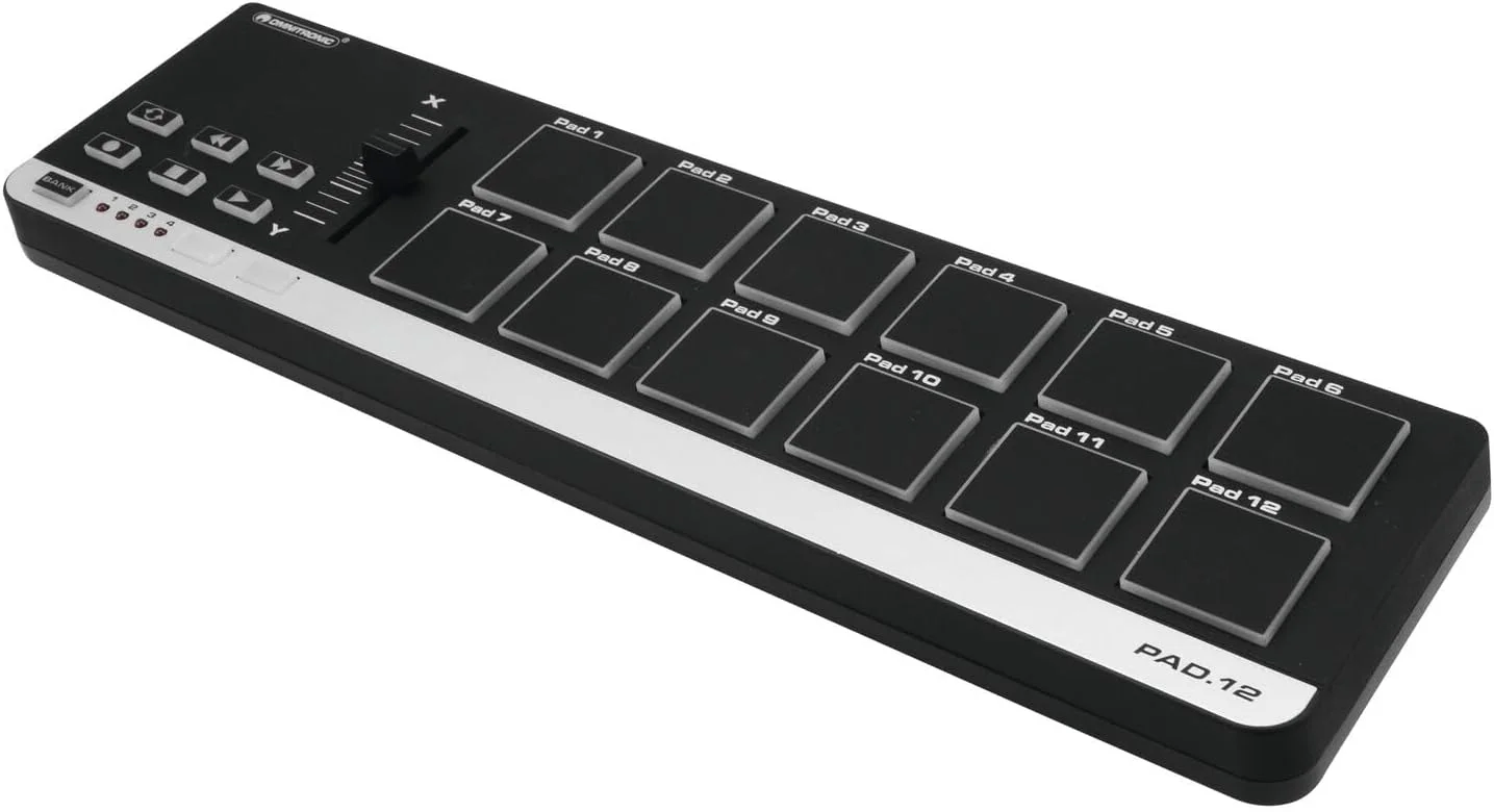 کنترلر MIDI آمنیترونیک PAD-12 | کنترلر USB-MIDI با 12 پد برای نوازندگان، تولیدکنندگان و دی‌جی‌ها | اجرا و آهنگسازی در هر کجا و هر زمان