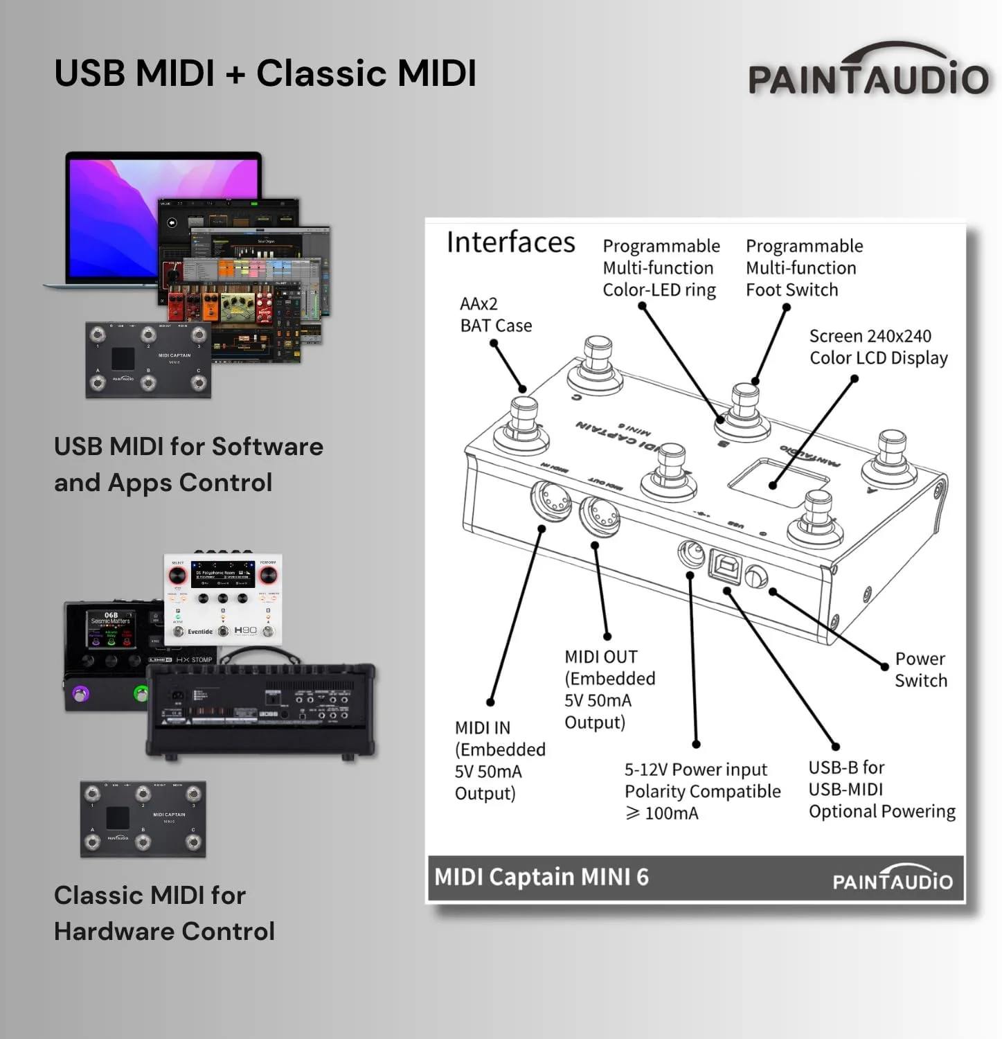 کنترلر PAINTAUDIO MIDI Captain Nano 4/Mini 1.8 متری، سینتی سایزر صفحه کلید چند افکتی، نرم افزار موسیقی USB-MIDI، پشتیبانی از Bias، فرمانده PC/CC/Note (MIDI Captain Mini 6) کنترلر PAINTAUDIO MIDI Captain Nano 4/Mini 1.8 متری، سینتی سایزر صفحه کلید چند افکتی، نرم افزار موسیقی USB-MIDI، پشتیبانی از Bias، فرمانده PC/CC/Note (MIDI Captain Mini 6)