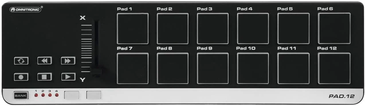 کنترلر MIDI آمنیترونیک PAD-12 | کنترلر USB-MIDI با 12 پد برای نوازندگان، تولیدکنندگان و دی‌جی‌ها | اجرا و آهنگسازی در هر کجا و هر زمان