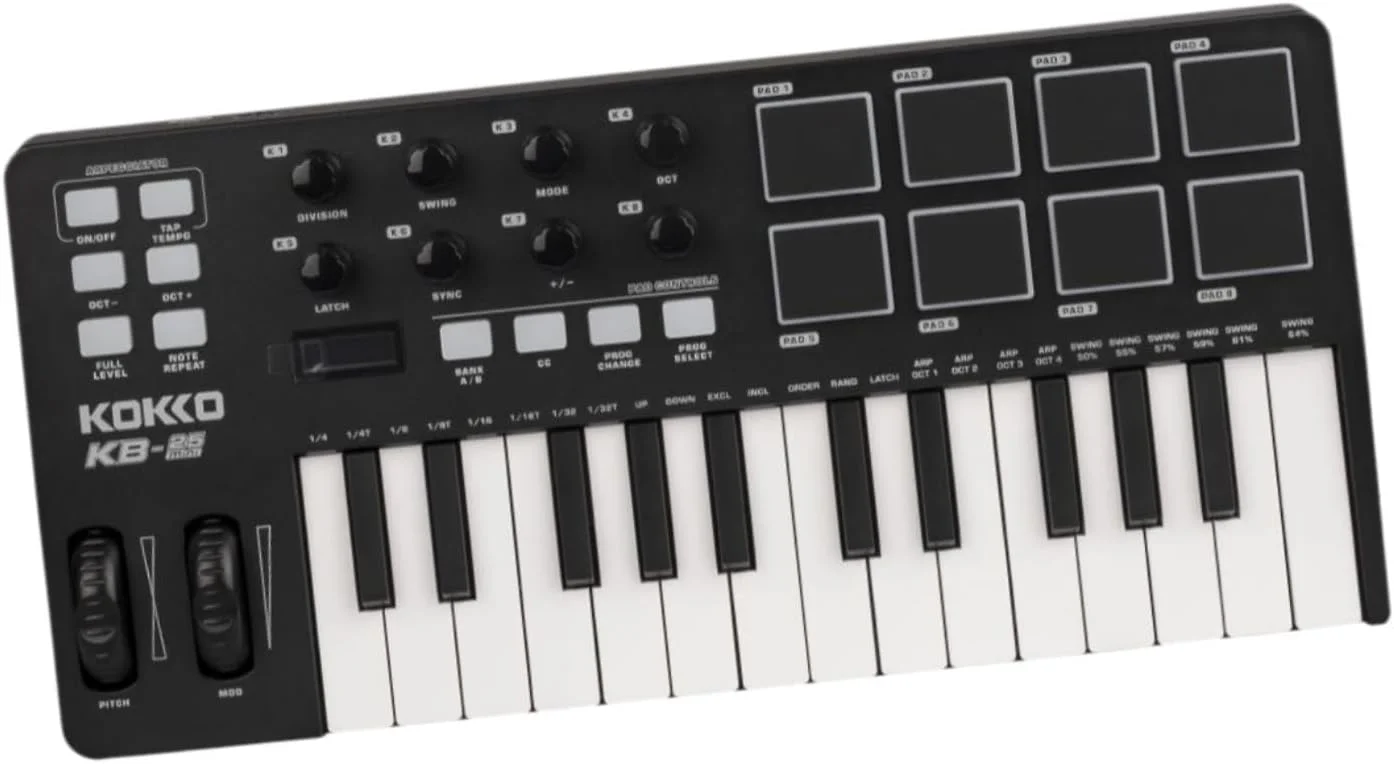 کنترلر MIDI اوشنی - پد پیانویی MIDI - با 8 پد درام برای اجرا