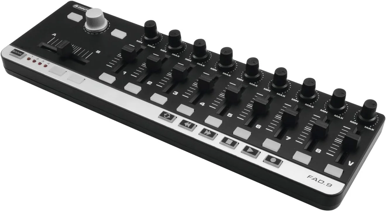 کنترلر MIDI امنیترونیک FAD-9 | کنترلر USB-MIDI با 9 فیدر برای نوازندگان، تهیه کنندگان و دی جی ها کنترلر MIDI امنیترونیک FAD-9 | کنترلر USB-MIDI با 9 فیدر برای نوازندگان، تهیه کنندگان و دی جی ها