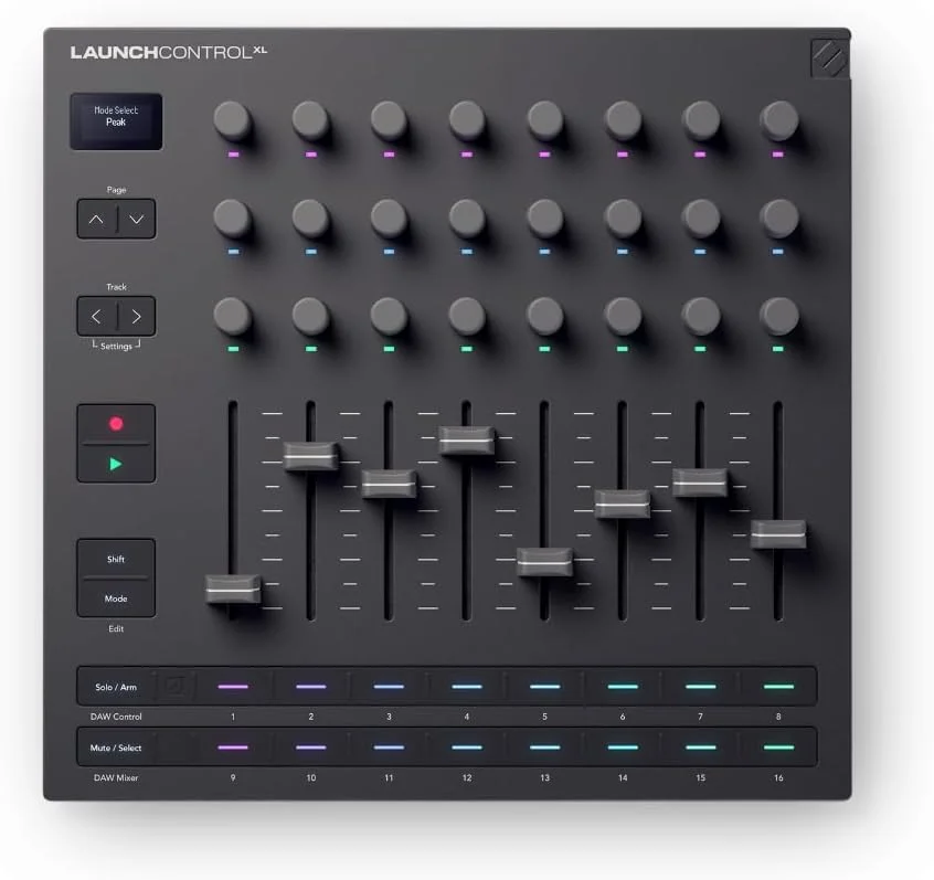 Novation Launch Control XL 3 – رابط کاربری MIDI و میکسر با تغذیه USB برای ادغام DAW و سخت افزار با 8 فیدر، 24 دستگیره چرخشی بی نهایت، ورودی/خروجی MIDI 5 پین و بسته نرم افزاری موسیقی