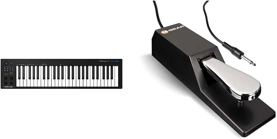 نکتار Impact GX49 | کیبورد کنترلر MIDI USB با یکپارچه‌سازی Nektar DAW و M-Audio SP-2 - پدال Sustain یونیورسال با عملکردی شبیه پیانو، لوازم جانبی ایده‌آل برای کیبوردهای MIDI