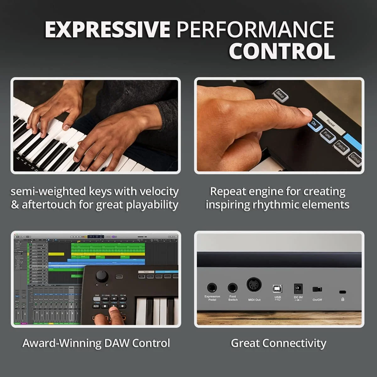 نکتار Impact GXP49 | کیبورد کنترلر MIDI USB با ادغام Nektar DAW