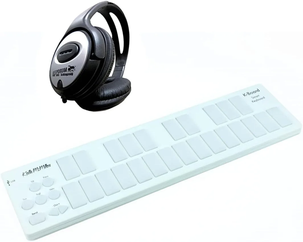 کنترلر MIDI کیبورد Keith McMillen K-716C-S K-Board Snow + هدفون keepdrum