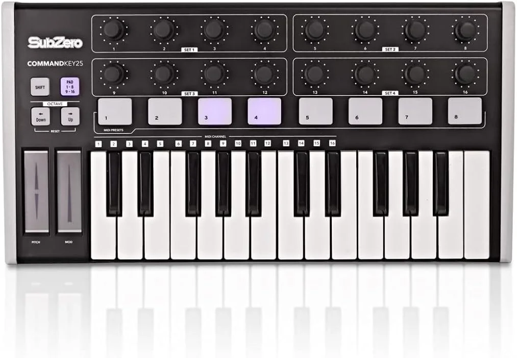 کنترلر MIDI با 25 کلید SubZero CommandKey25