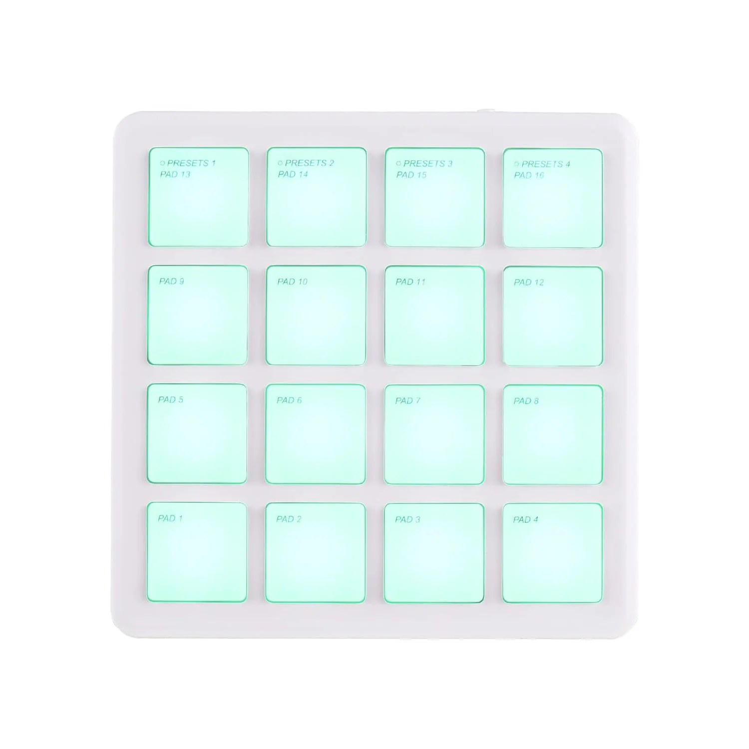 کنترلر MIDI مدل M-Vave با 16 پد حساس به سرعت، نور پس زمینه RGB، دستگاه بیت سازی، اتصال BT، پد قابل حمل برای دی جی ها - سفید