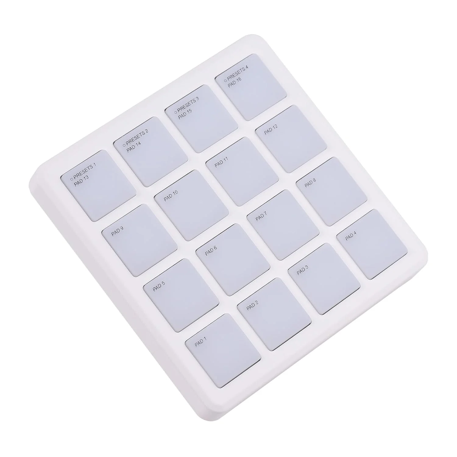 کنترلر MIDI مدل M-Vave با 16 پد حساس به سرعت، نور پس زمینه RGB، دستگاه بیت سازی، اتصال BT، پد قابل حمل برای دی جی ها - سفید