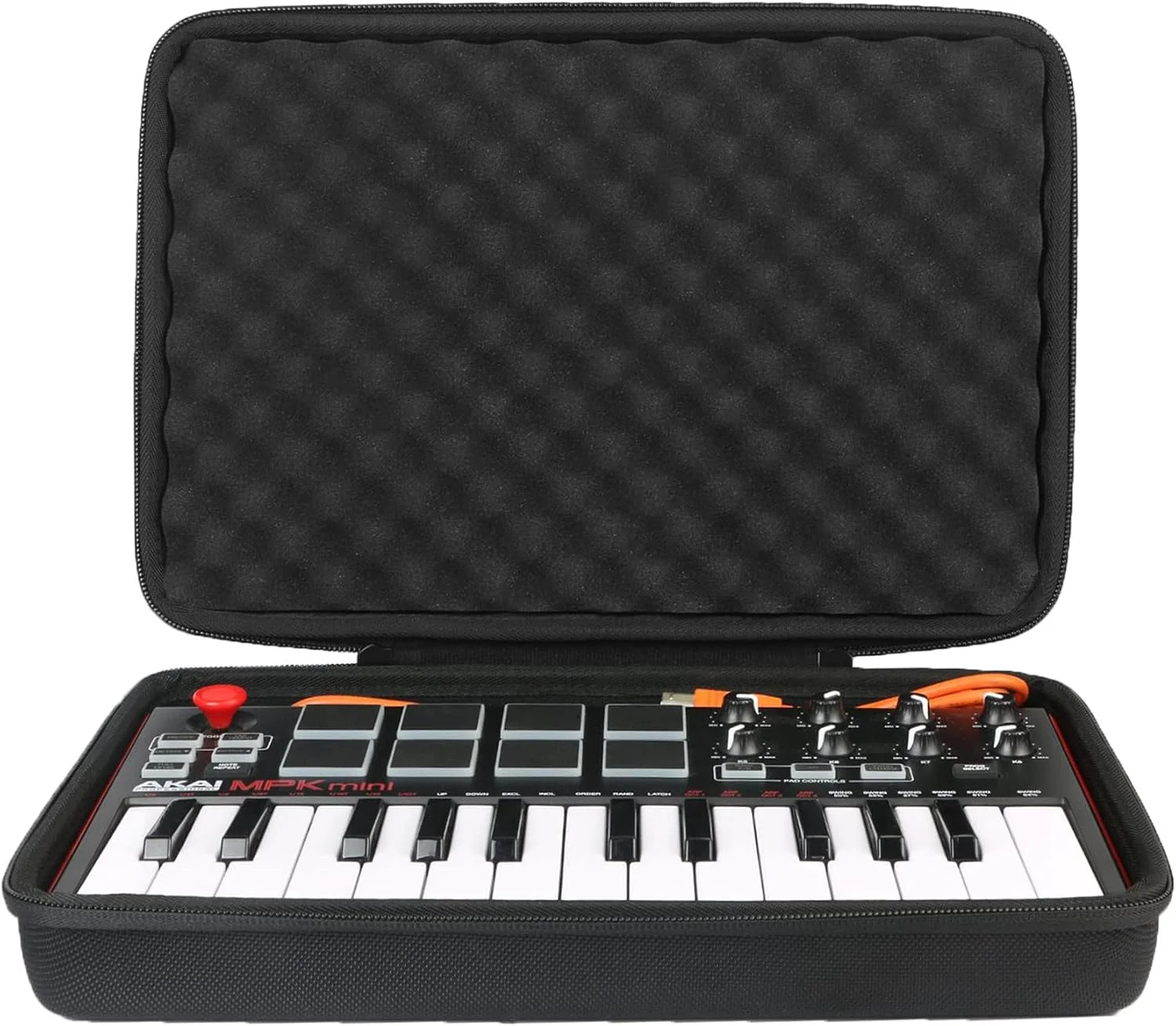 کیف حمل سخت Khanka برای کیبورد میدی USB قابل حمل 25 کلیدی AKAI Professional MPK Mini MK3/ MKII MK2/Mini Play (دارای فوم نرم)