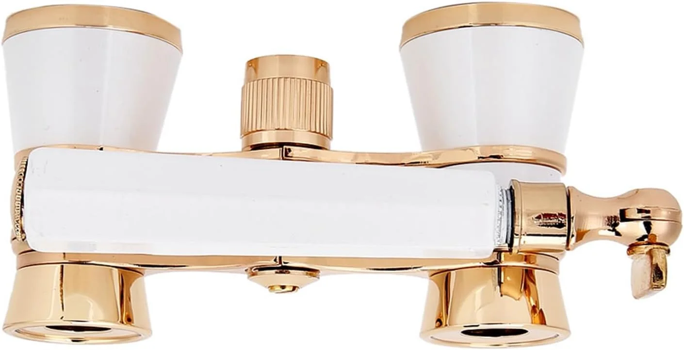 دوربین تئاتر SIXRUN Opera، تلسکوپ شیشه ای اپتیکال BK7 قابل حمل 3X25 با فوکوس مرکزی برای تصاویر واضح، ایده آل برای تماشای داخلی بانوان، دختران و کودکان (سفید)