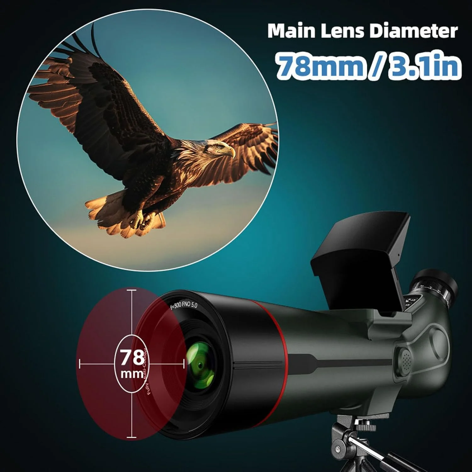 تلسکوپ های دیدبانی با سه پایه، تلسکوپ دیدبانی 4K با صفحه نمایش خارجی 2.8 اینچی، زوم دیجیتال 18 برابر، تلسکوپ تک چشمی برای تماشای پرندگان، تماشای حیات وحش، هدف تلسکوپ های دیدبانی با سه پایه، تلسکوپ دیدبانی 4K با صفحه نمایش خارجی 2.8 اینچی، زوم دیجیتال 18 برابر، تلسکوپ تک چشمی برای تماشای پرندگان، تماشای حیات وحش، هدف