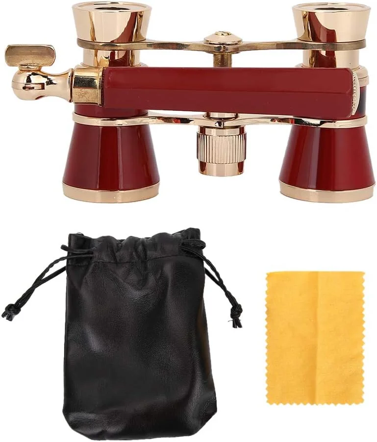 دوربین تئاتر KIMISS، دوربین دوچشمی اپرا 3X25 قابل حمل برای زنان، دختران و کودکان (قرمز)