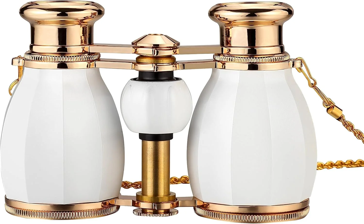 دوربین تئاتر ESSLNB، دوربین دوچشمی 4X30mm برای تئاتر و کنسرت، دوربین دوچشمی جمع و جور با زنجیر جداشدنی و کیف - سفید