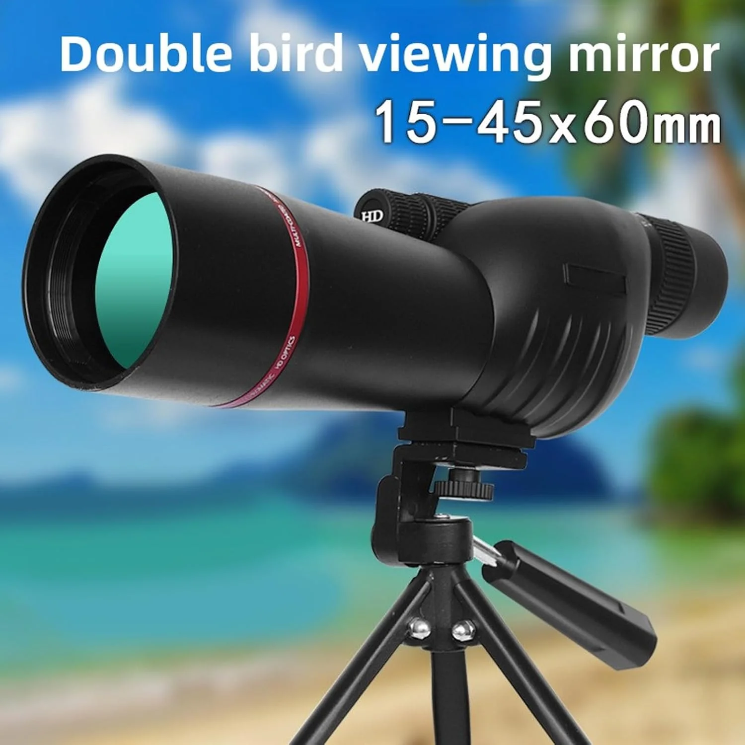 دوربین چشمی Bewinner با بزرگنمایی 15-45x60 HD به همراه سه پایه و آداپتور تلفن، منشور BAK4، لنز سبز FMC، ضد آب برای تماشای پرندگان، تماشای حیات وحش، مسافرت دوربین چشمی Bewinner با بزرگنمایی 15-45x60 HD به همراه سه پایه و آداپتور تلفن، منشور BAK4، لنز سبز FMC، ضد آب برای تماشای پرندگان، تماشای حیات وحش، مسافرت