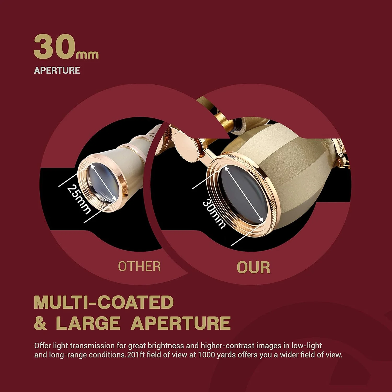 دوربین شکاری تئاتری ESSLNB Opera GL 4X30 با زنجیر و کیف، شیشه اپتیکال، دوربین شکاری زنانه برای کنسرت تئاتر، هدیه زنانه