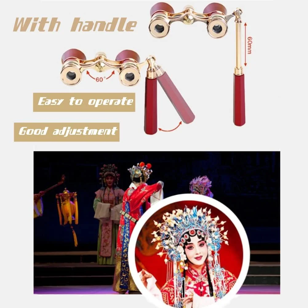 دوربین تئاتر 3X25، مینی دوربین برای زنان، دختران و کودکان، مناسب تئاتر، مسابقات اسب‌دوانی، هدیه کلاسیک برای بانوان (منشور BAK-7) (قرمز)