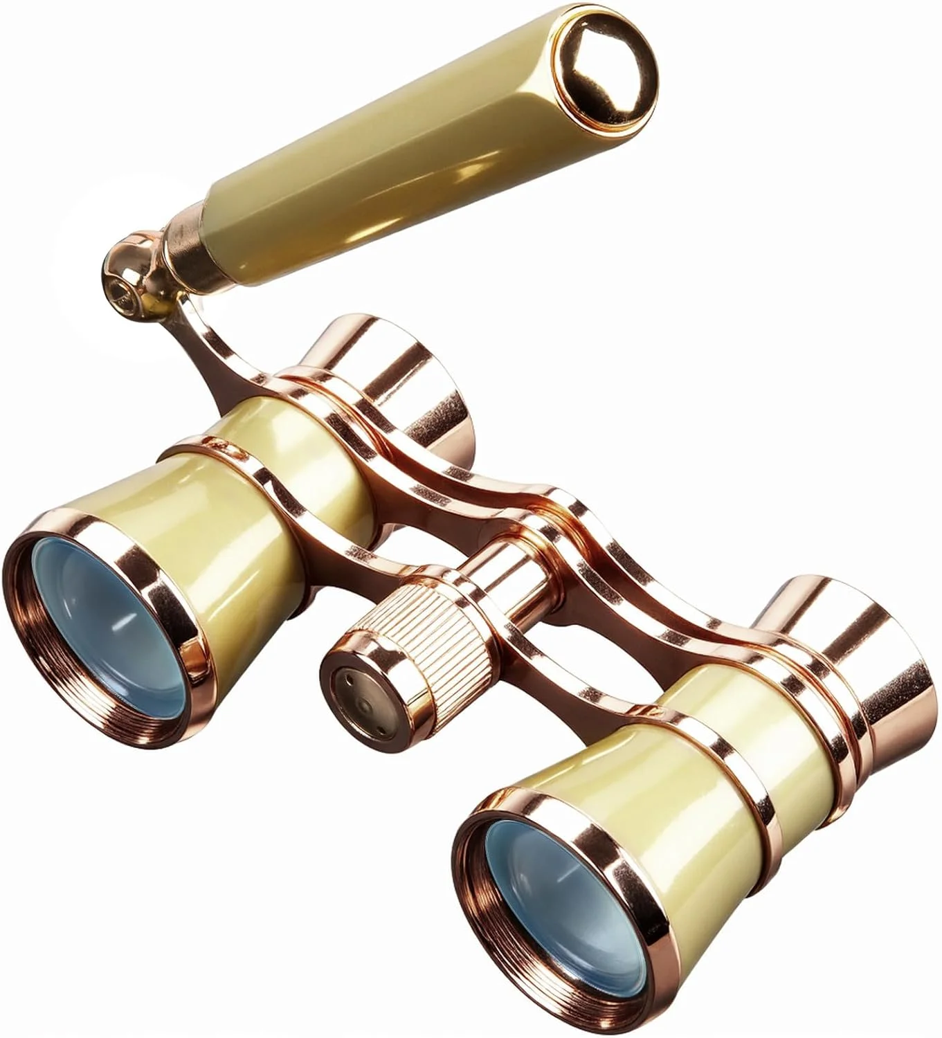 دوربین تئاتر BLACKICE، دوربین اپرا برای بانوان، دوربین کوچک 3X25 با دسته قابل تنظیم برای بزرگسالان و کودکان در کنسرت و اپرا (طلایی با دسته)