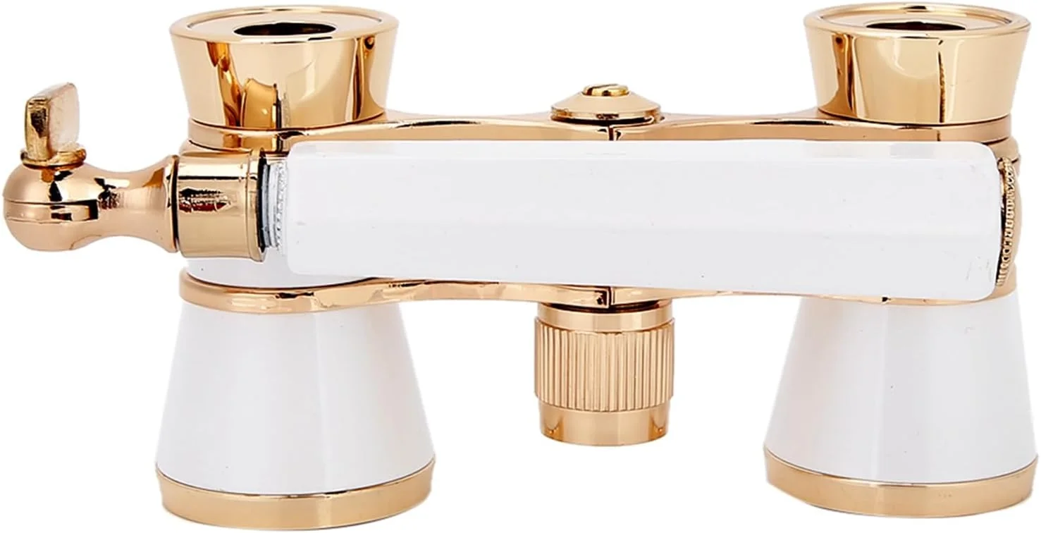 دوربین تئاتر Cryfokt، تلسکوپ دوچشمی قابل حمل 3X25 با فوکوس مرکزی و منشور BAK-7 برای بانوان و دختران (سفید)