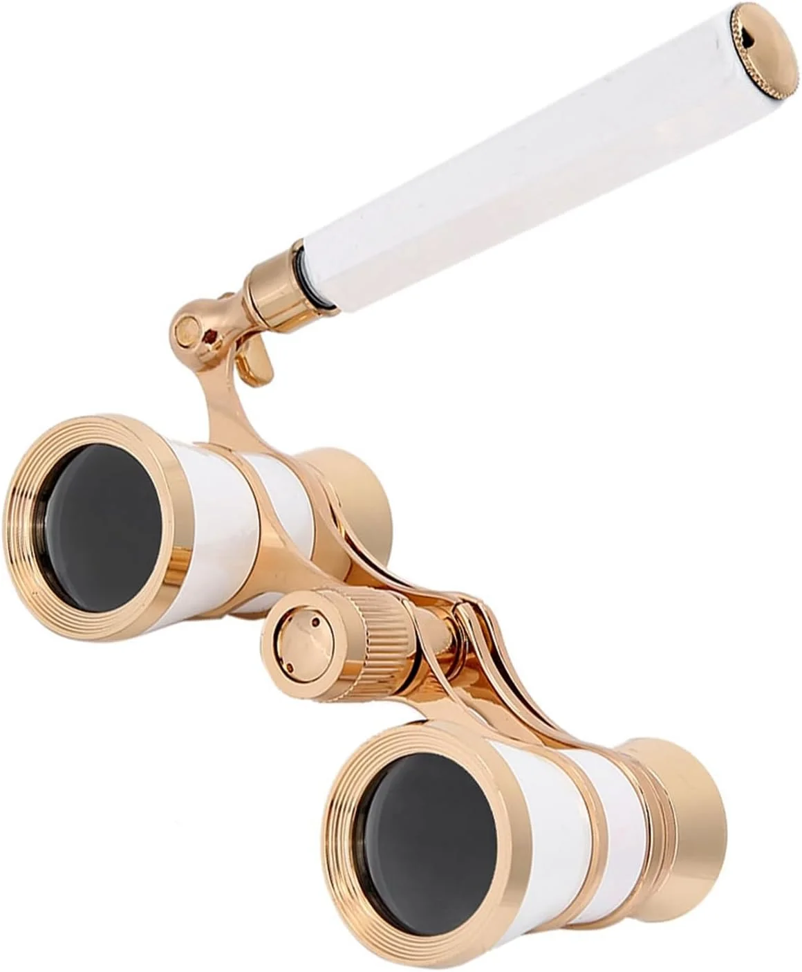 دوربین تئاتر Cryfokt، تلسکوپ دوچشمی قابل حمل 3X25 با فوکوس مرکزی و منشور BAK-7 برای بانوان و دختران (سفید)