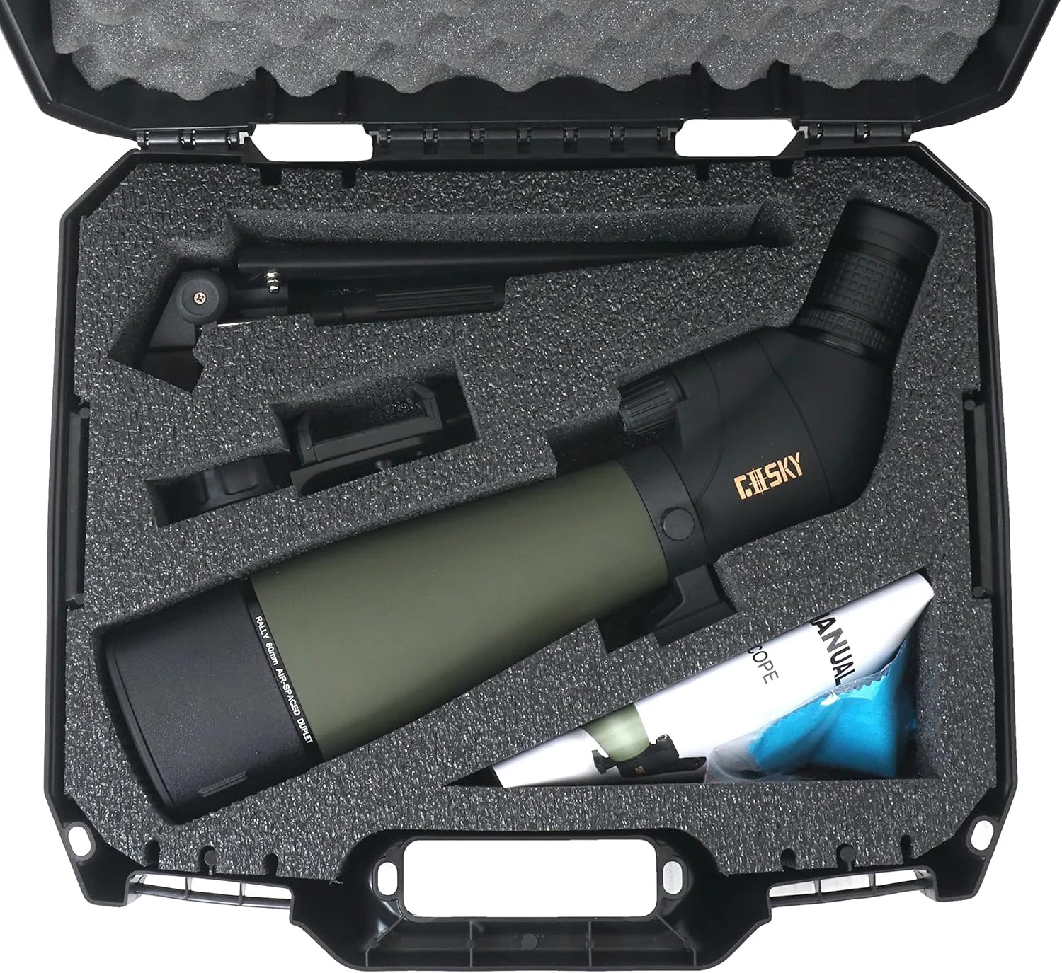 کیف حمل از پیش برش خورده کیس کلاب مناسب برای دوربین شکاری GoSky 20-60x80 HD کیف حمل از پیش برش خورده کیس کلاب مناسب برای دوربین شکاری GoSky 20-60x80 HD