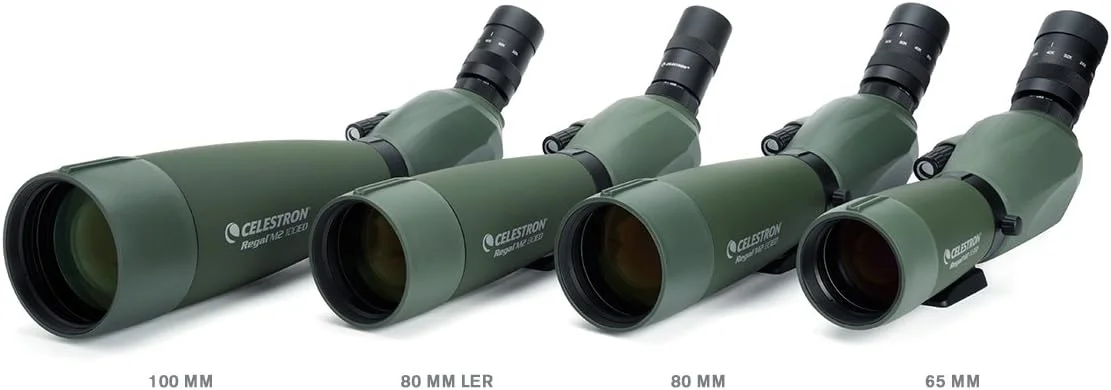 تلسکوپ دیدبانی سلسترون Regal M2 65Ed – شیشه ED برای شکار، تماشای پرندگان و فعالیت های فضای باز – منشور Bak-4 با پوشش فاز و دی الکتریک – اپتیک کاملاً چند لایه – فوکوس دوگانه – چشمی زوم 16-48X تلسکوپ دیدبانی سلسترون Regal M2 65Ed – شیشه ED برای شکار، تماشای پرندگان و فعالیت های فضای باز – منشور Bak-4 با پوشش فاز و دی الکتریک – اپتیک کاملاً چند لایه – فوکوس دوگانه – چشمی زوم 16-48X