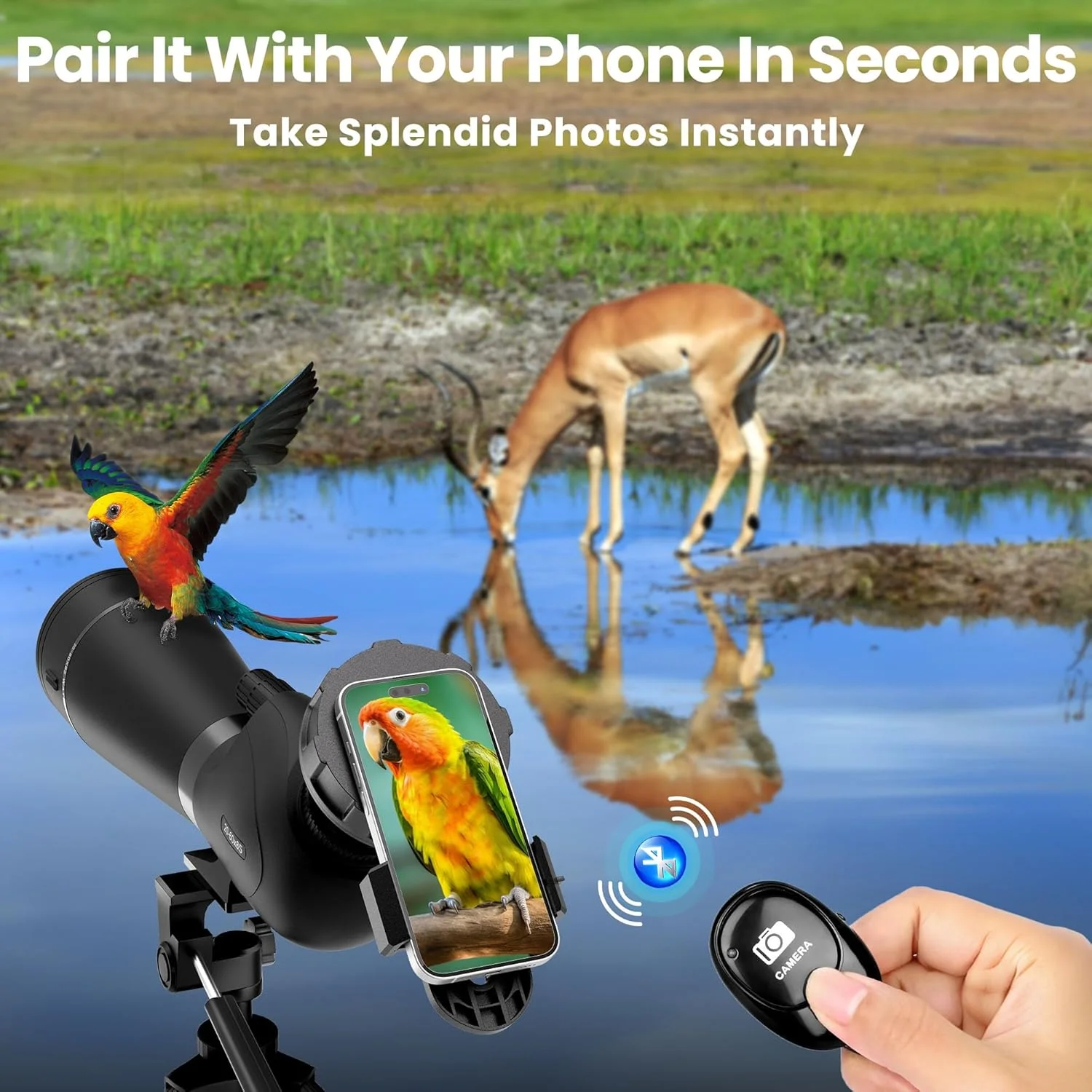 تلسکوپ دیدبانی 20-60x85 گاسکی به همراه سه پایه بزرگ، ریموت دوربین بلوتوثی، آداپتور تلفن، تلسکوپ های ضد آب برای تماشای پرندگان، مسافرت، پیاده روی تلسکوپ دیدبانی 20-60x85 گاسکی به همراه سه پایه بزرگ، ریموت دوربین بلوتوثی، آداپتور تلفن، تلسکوپ های ضد آب برای تماشای پرندگان، مسافرت، پیاده روی