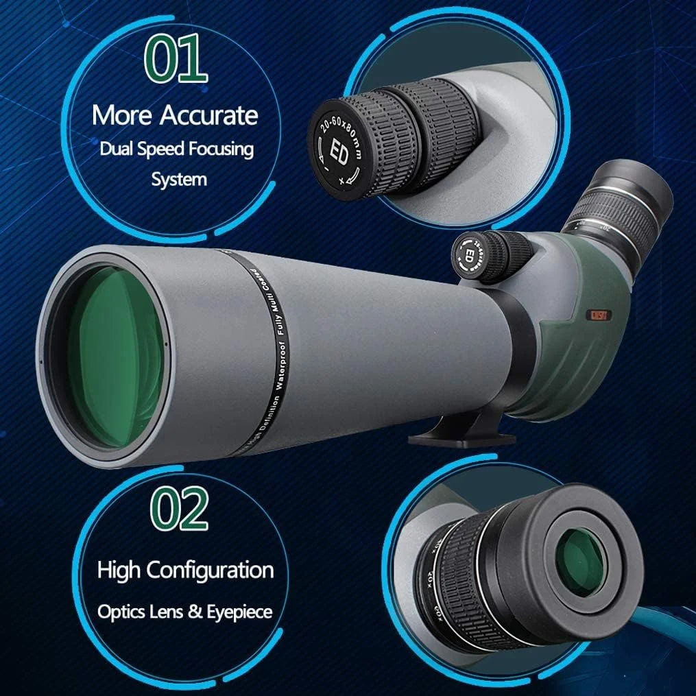 تلسکوپ دیدبانی دوگانه با عدسی ED گاسکی 20-60x80 - تلسکوپ اپتیک فوق العاده با کیفیت بالا با کیف حمل و آداپتور تلفن هوشمند برای هدف گیری، تماشا پرندگان، حیات وحش، نجوم و مناظر تلسکوپ دیدبانی دوگانه با عدسی ED گاسکی 20-60x80 - تلسکوپ اپتیک فوق العاده با کیفیت بالا با کیف حمل و آداپتور تلفن هوشمند برای هدف گیری، تماشا پرندگان، حیات وحش، نجوم و مناظر