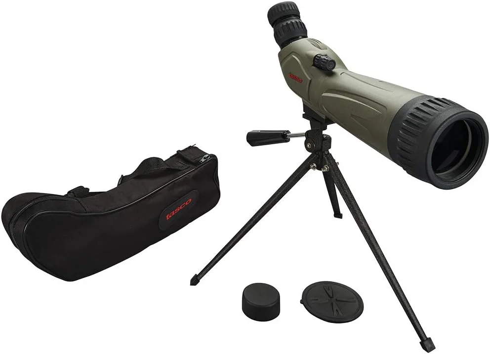 تلسکوپ دیدبانی Tasco با چشمی زوم 20-60x60، دید زاویه دار و لنز شیئی 60 میلی متری در رنگ سبز مدل TS20606045