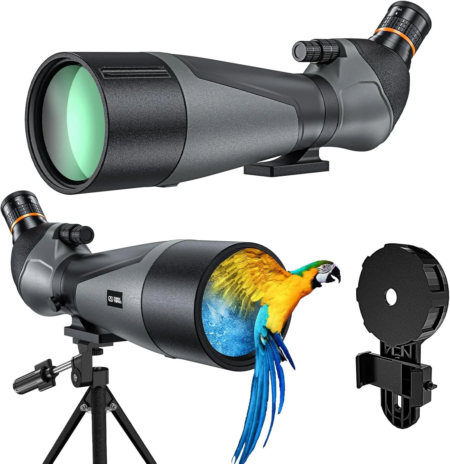 تلسکوپ دیدبانی 25-75x85 برای تماشای پرندگان، منشور BAK4، تلسکوپ دیدبانی FMC با سه پایه، آداپتور تلفن، کیف حمل، برای پیاده روی، مسافرت، فضای باز