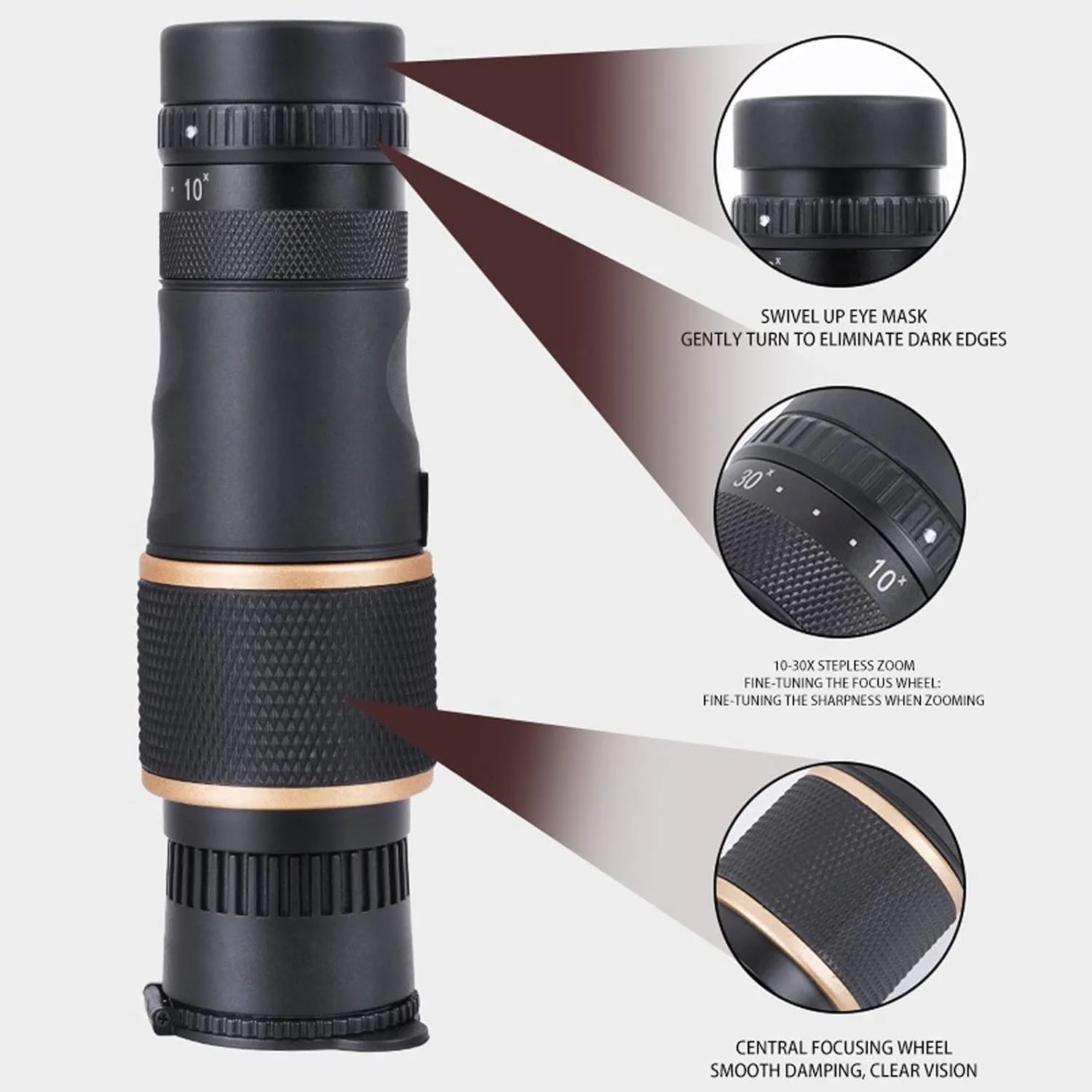 تلسکوپ های UTOYA با وضوح بالا، بزرگنمایی 10-30 × 45، تک چشمی فشرده و قابل حمل، تلسکوپ منشوری BAK4 قدرتمند برای شکار و کمپینگ (رنگ: همراه با سه پایه آداپتور) تلسکوپ های UTOYA با وضوح بالا، بزرگنمایی 10-30 × 45، تک چشمی فشرده و قابل حمل، تلسکوپ منشوری BAK4 قدرتمند برای شکار و کمپینگ (رنگ: همراه با سه پایه آداپتور)