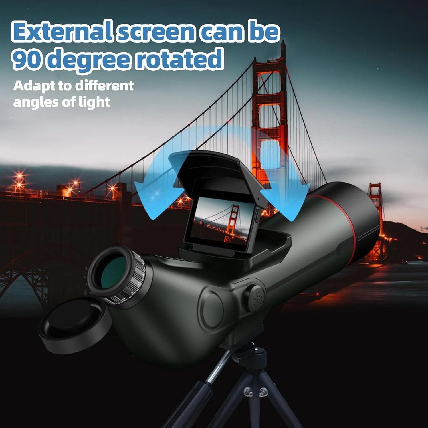 دوربین چشمی 4K 30MP با زوم دیجیتال 18 برابر، دوربین دیدهبانی با سهپایه و صفحه نمایش دوگانه، باتری 4500mAh برای تماشای پرندگان و حیات وحش دوربین چشمی 4K 30MP با زوم دیجیتال 18 برابر، دوربین دیدهبانی با سهپایه و صفحه نمایش دوگانه، باتری 4500mAh برای تماشای پرندگان و حیات وحش