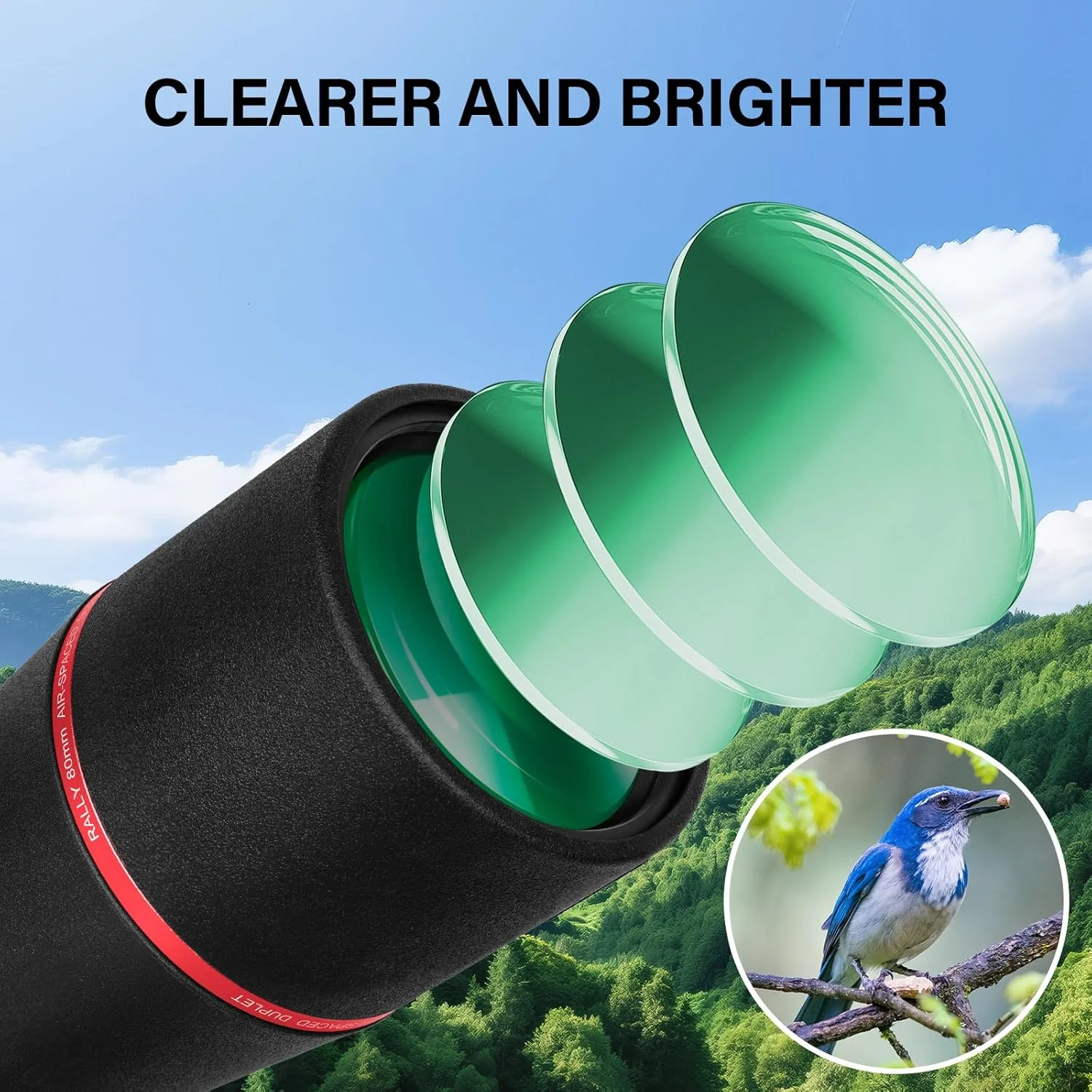 تلسکوپ دیدبانی 25-75x80 HD با منشور BAK4 و سه پایه - تلسکوپ ضد آب و ضد مه با وضوح بالا برای تماشای پرندگان، شکار و تماشای حیات وحش - شامل نگهدارنده تلفن هوشمند