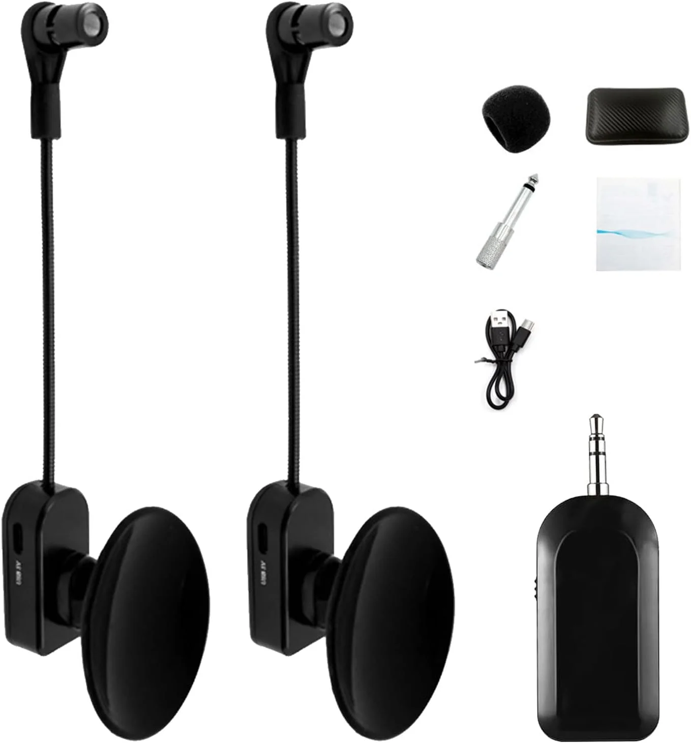 میکروفون ساز بی سیم، گیرنده میکروفون ساز بی سیم با پایه مکنده جداشدنی 2.4 گیگاهرتز، پیکاپ چرخان 360 درجه برای اجرای ساکسیفون، گیتار، ویولن