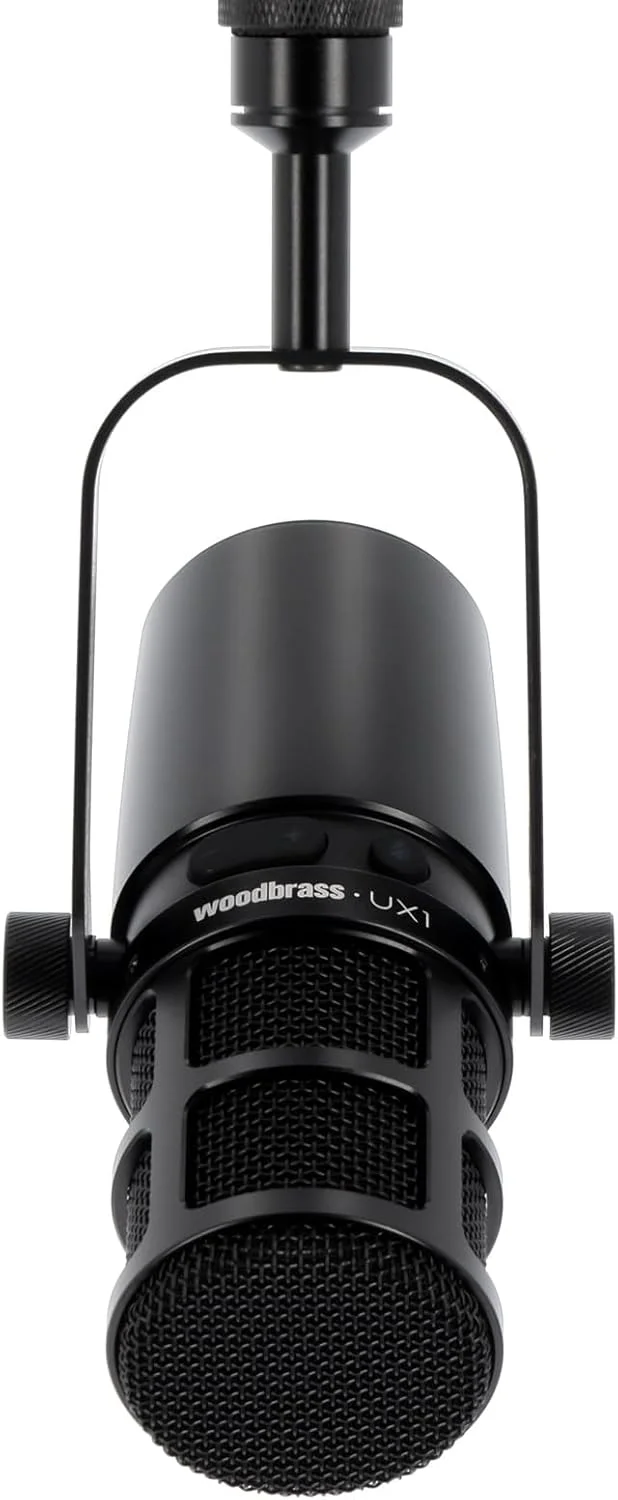 میکروفون استودیویی و ساز WOODBRASS UX1، USB + XLR، الگوی قطبی کاردیود دینامیک، مناسب استودیو حرفه ای، پادکست، ضبط استریم، ظریف، واضح، دقیق و ایزوله