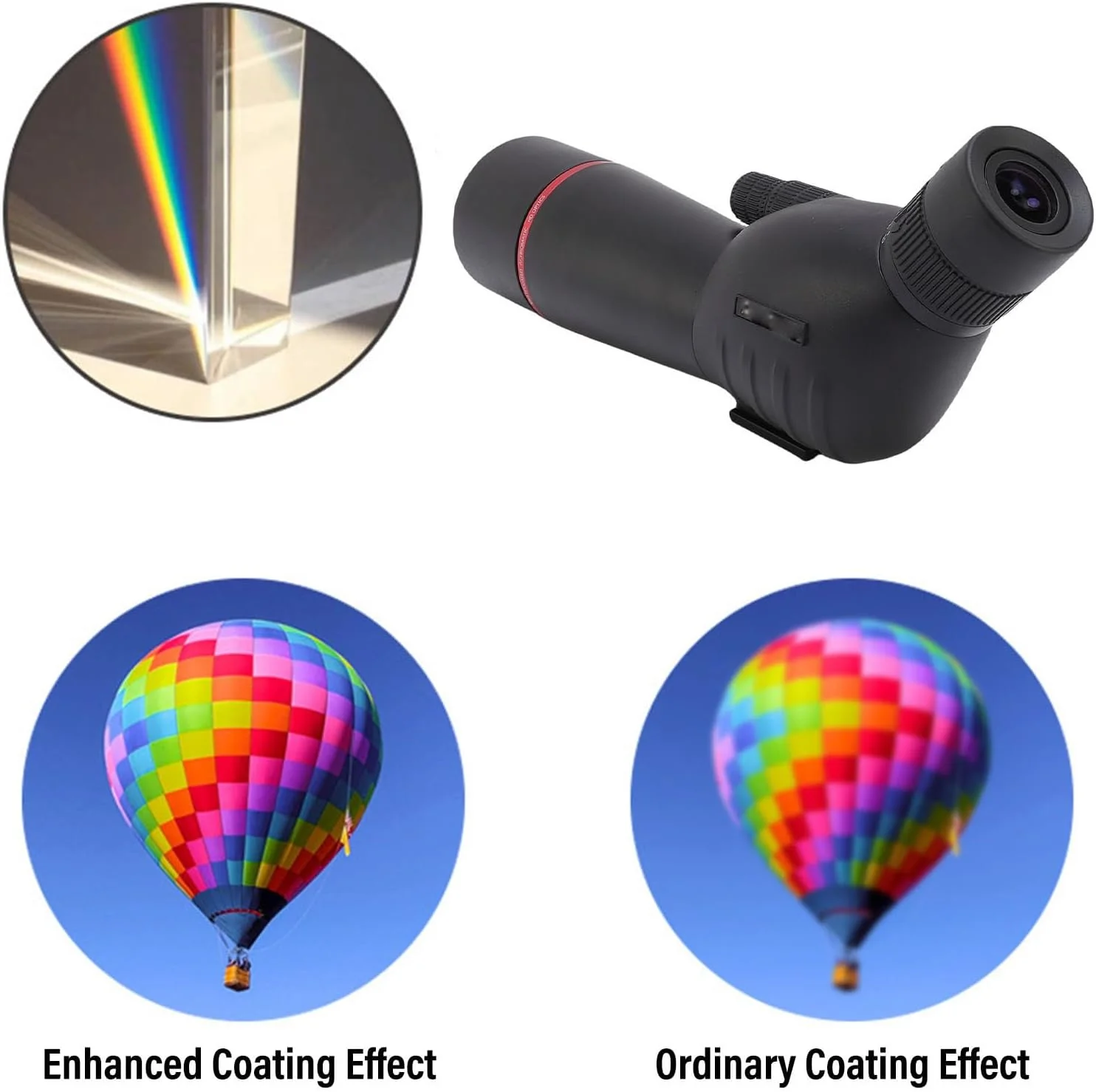 تلسکوپ دیدبانی 60 میلی‌متری Fabater با قطر بزرگ و سه‌پایه برای تماشای پرندگان، پیاده‌روی، عکاسی، شیشه ABS اپتیکال