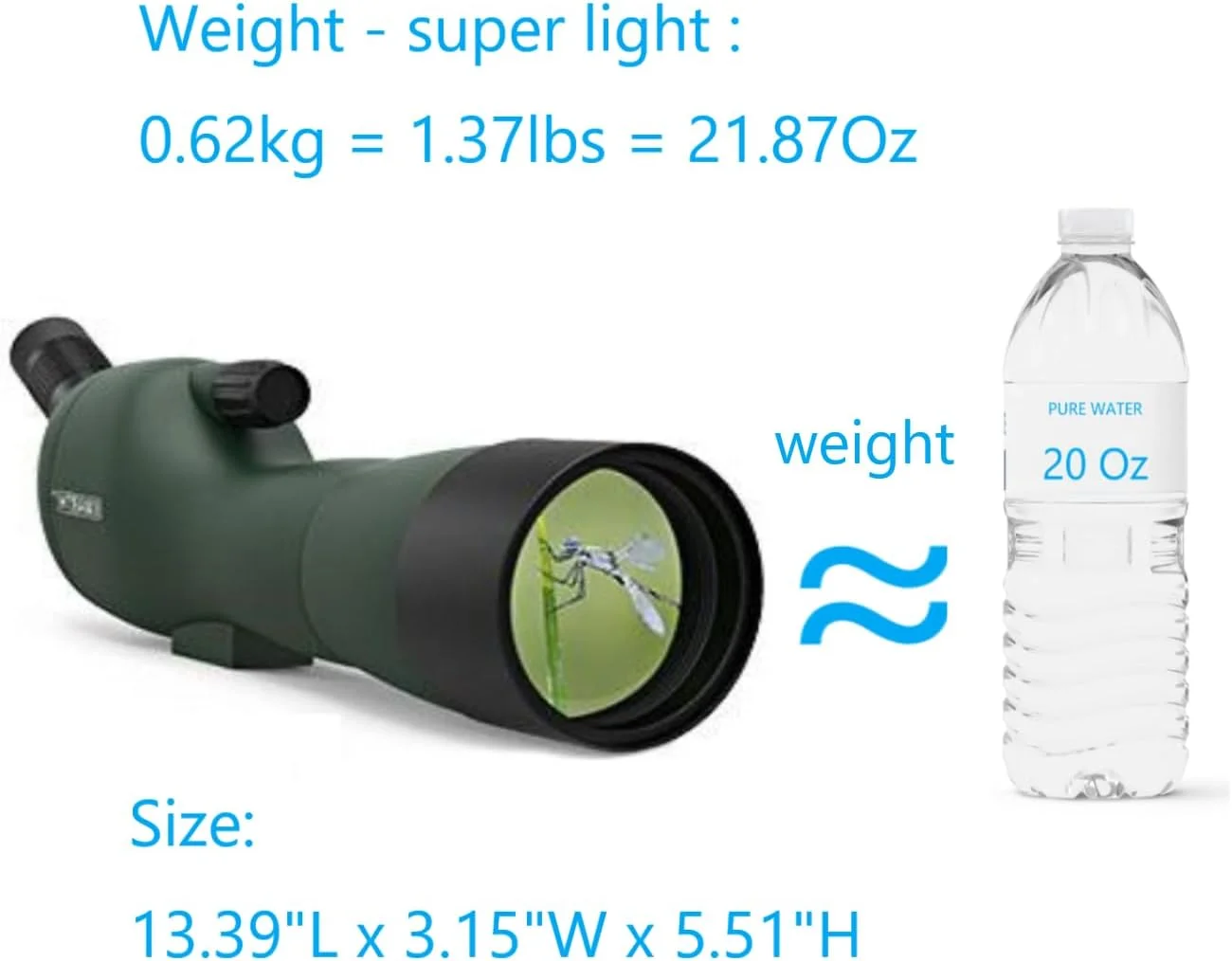 تلسکوپ دیدبانی زاویه دار 45 درجه Emarth 20-60x60AE با سه پایه، آداپتور تلفن، کیف حمل، ضد آب، ضد مه و ضد ضربه، منشور BAK4 برای تیراندازی به هدف، شکار، تماشای پرندگان و تماشای حیات وحش