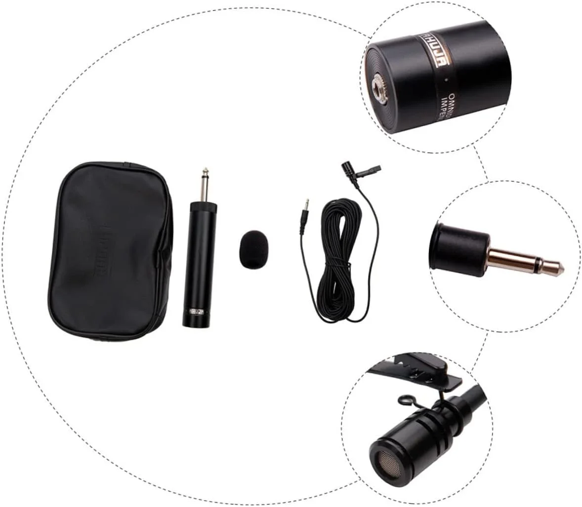 میکروفون گیره ای ساز ساکسیفون ifundom، میکروفون ابزار دقیق ساخته شده از مواد بادوام، مناسب برای ساکسیفون، ارهو و سایر سازها به همراه کیف نگهداری برای کیفیت صدای بهتر