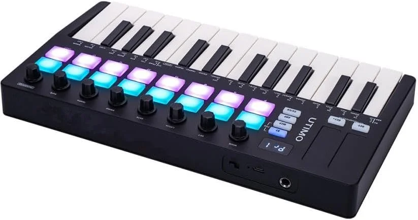 کنترلر میدی کیبورد BT بی‌سیم 25 کلید برای تمرین و اجرا، مشکی