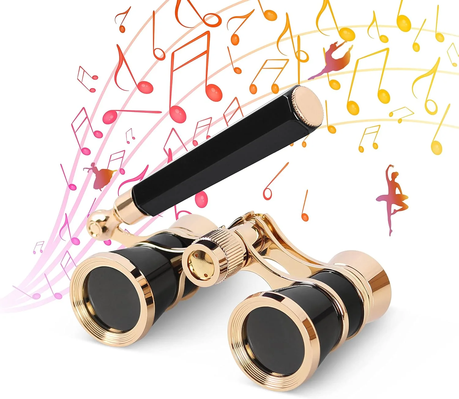 دوربین تئاتر Aomekie 3X25، دوربین کوچک و جمع و جور با دسته، مناسب بزرگسالان، کودکان و بانوان برای کنسرت موسیقی (مشکی)